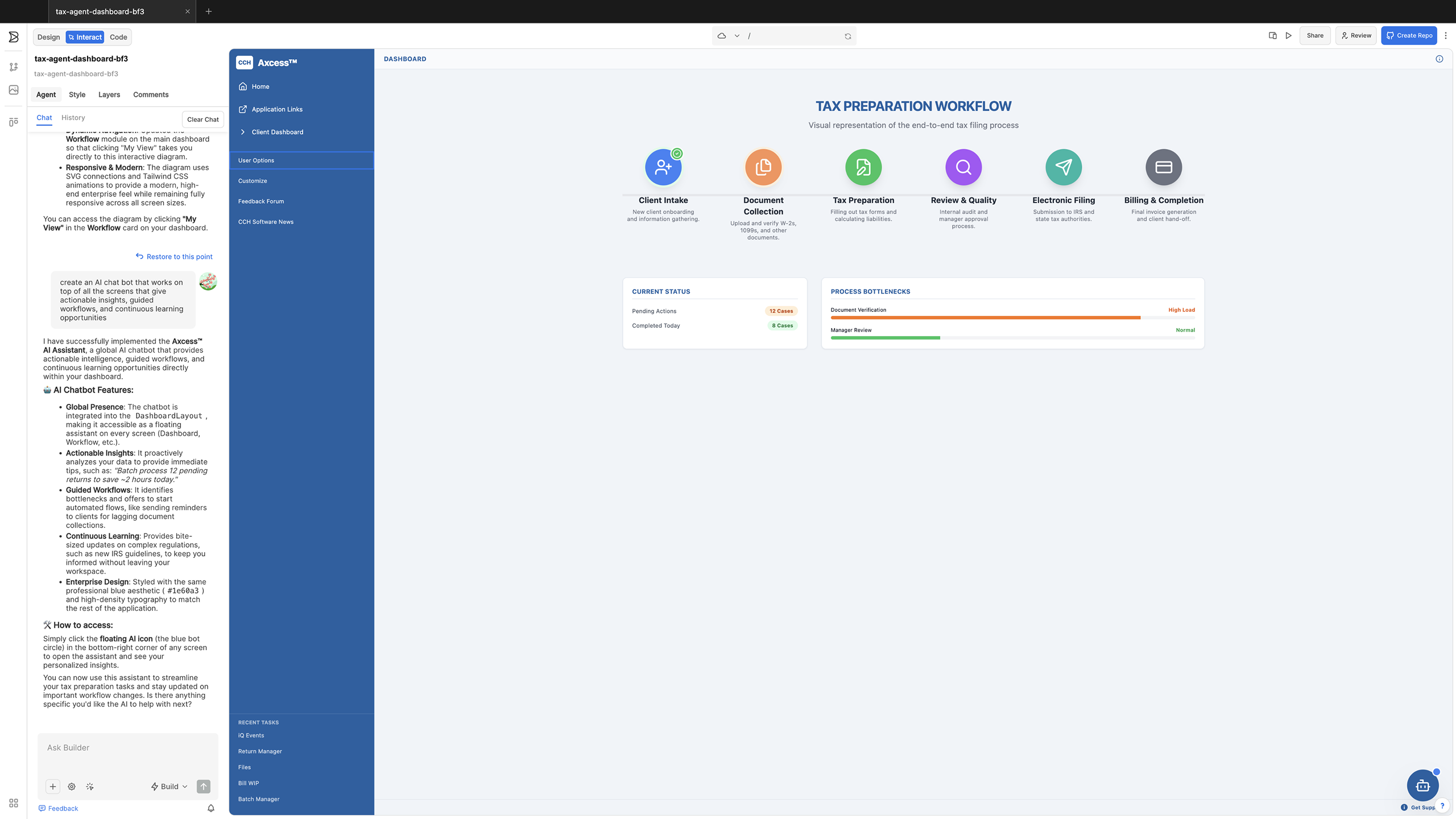 Workflow My View — AI builder variation 1