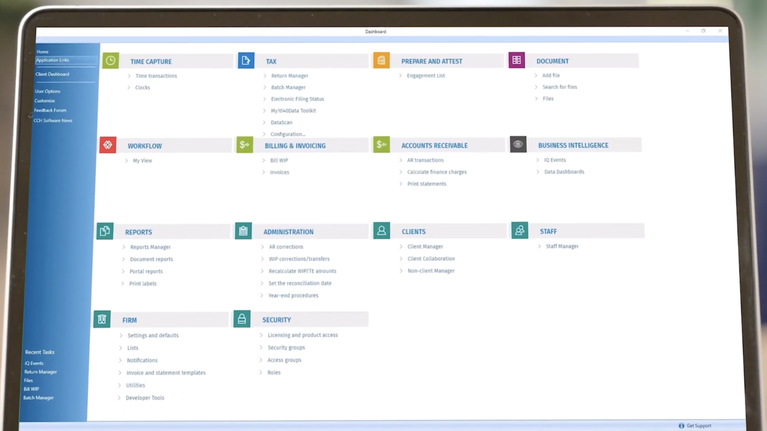 Original CCH Axcess Platform screenshot — reference used across all AI tool evaluations