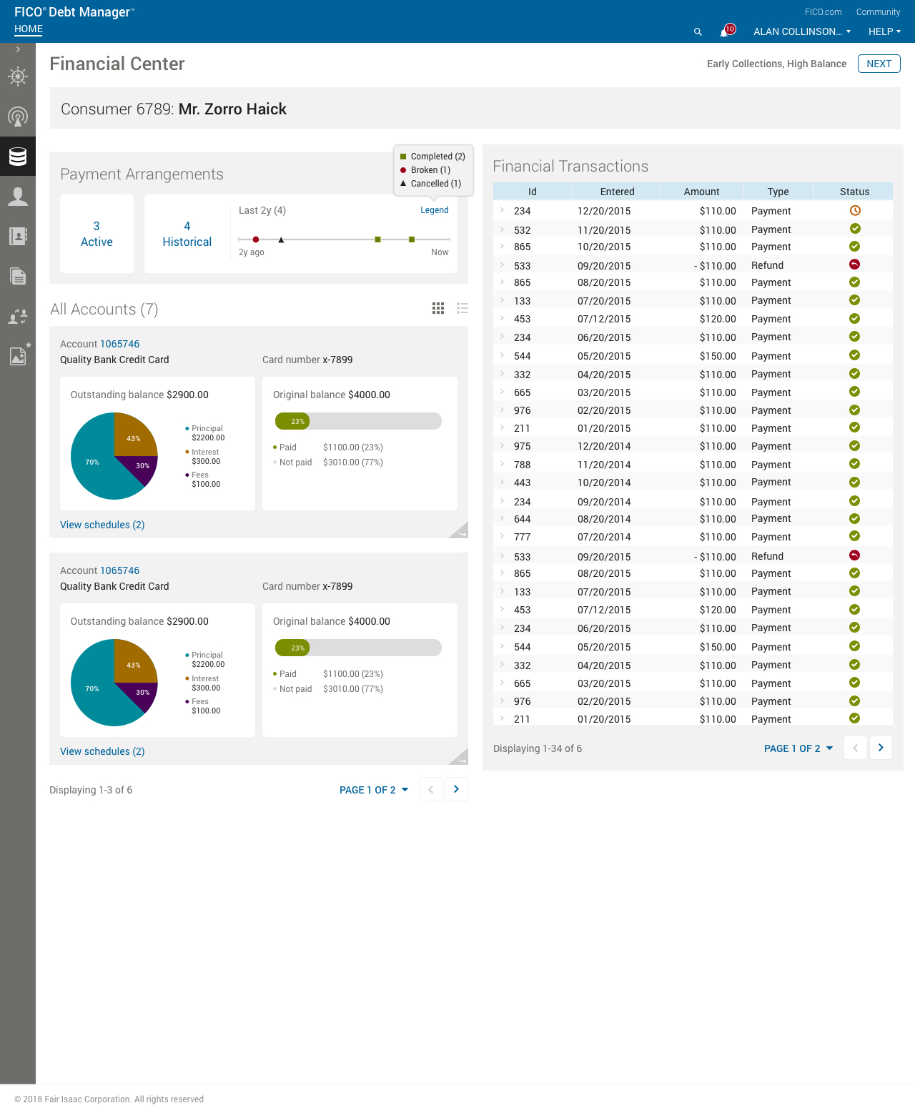 Debt Manager — Financial Center, polished Sketch design