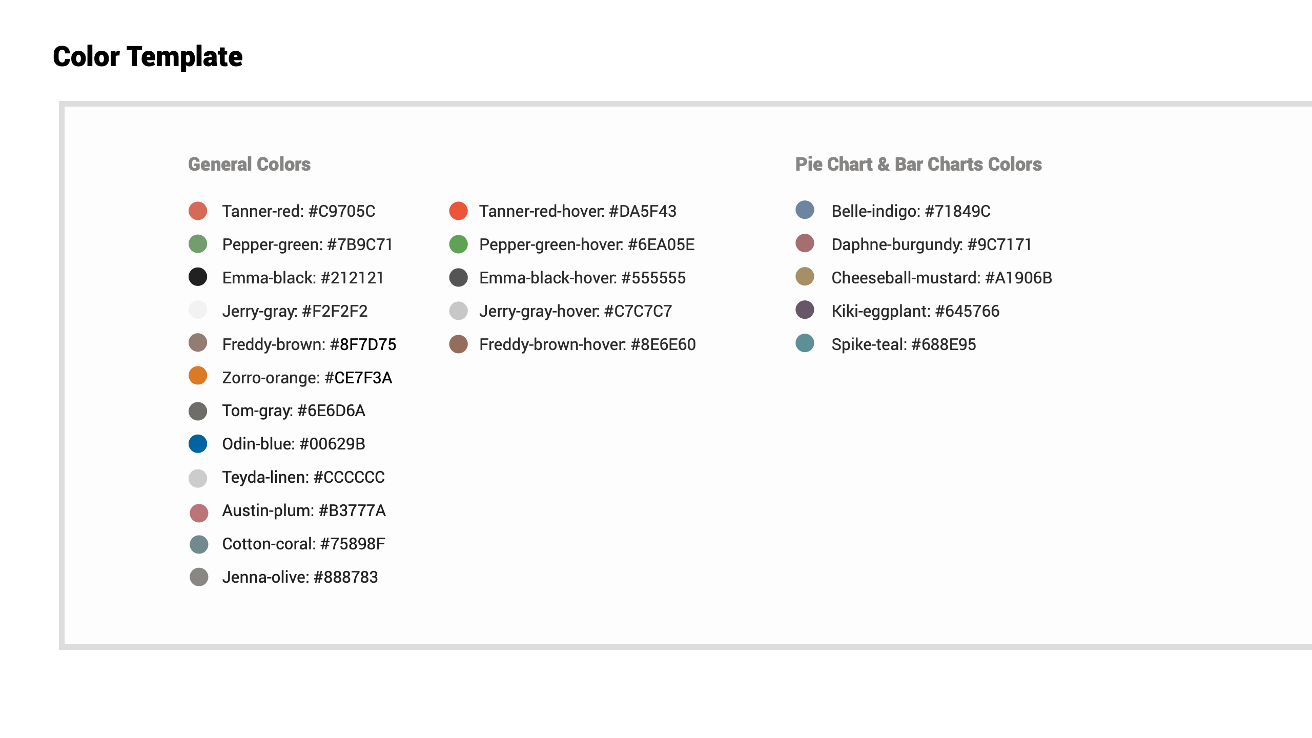 Debt Manager — color template and system palette documentation