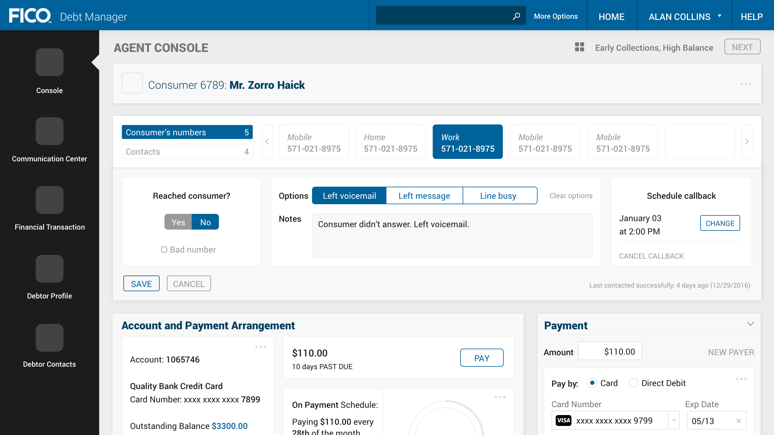 Debt Manager — Agent Console polished final design