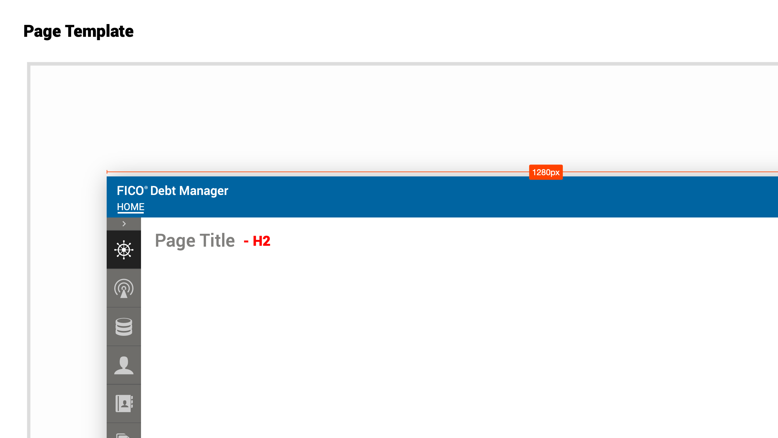 Debt Manager — page template with navigation and layout specifications
