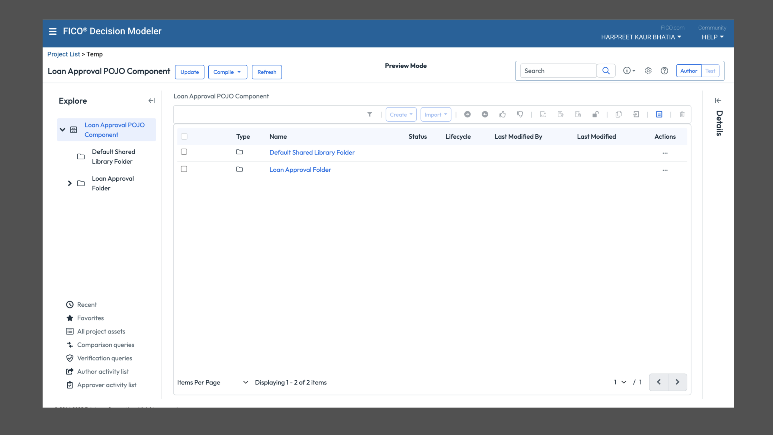 Decision Modeler — pre-migration state