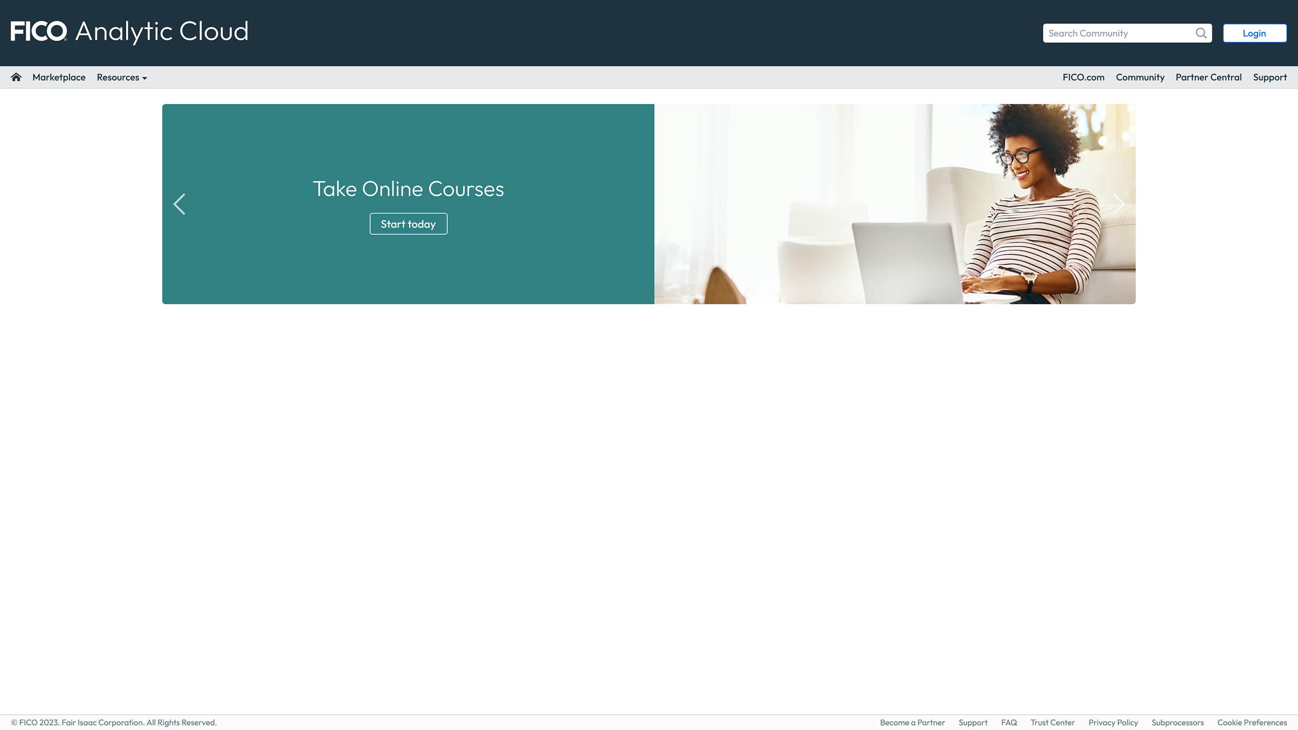 FAC portal — homepage carousel: Take Online Courses