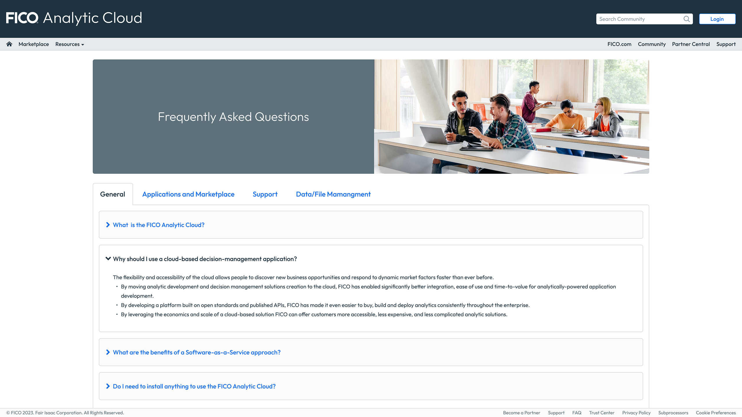FICO Analytic Cloud — legacy administration view