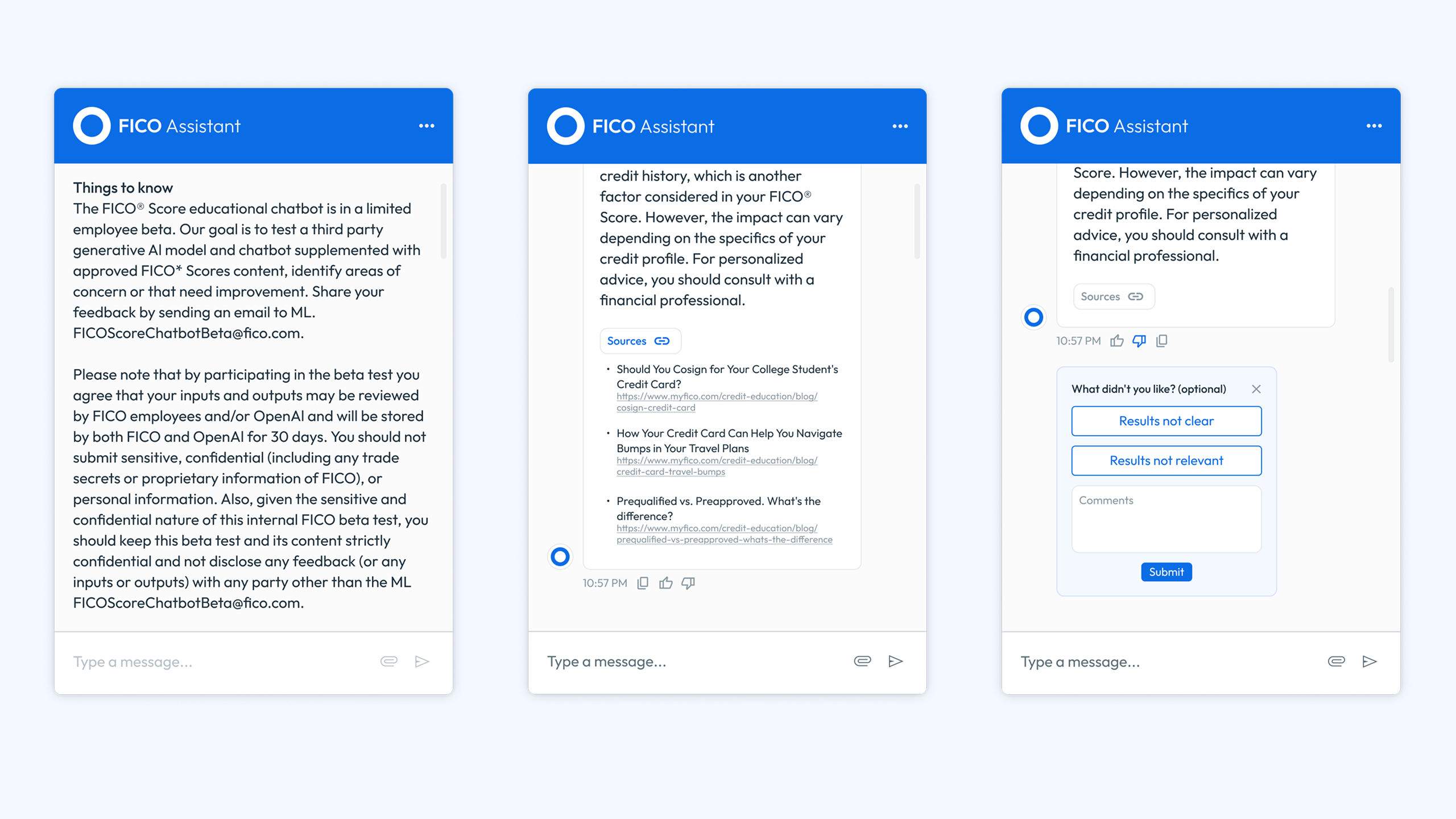 Customer UI — interaction states