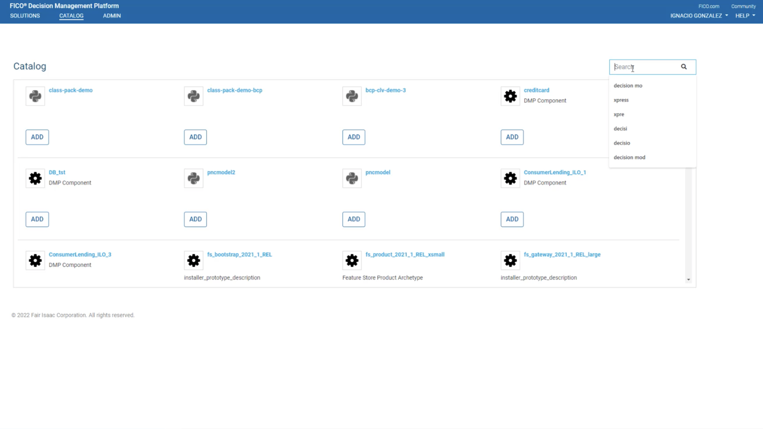 Before — legacy platform UI