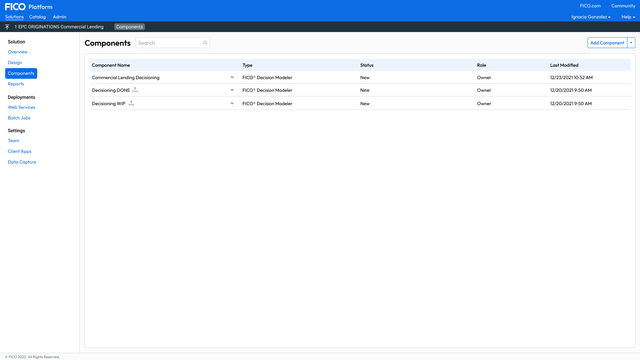 FICO rebrand — platform UI