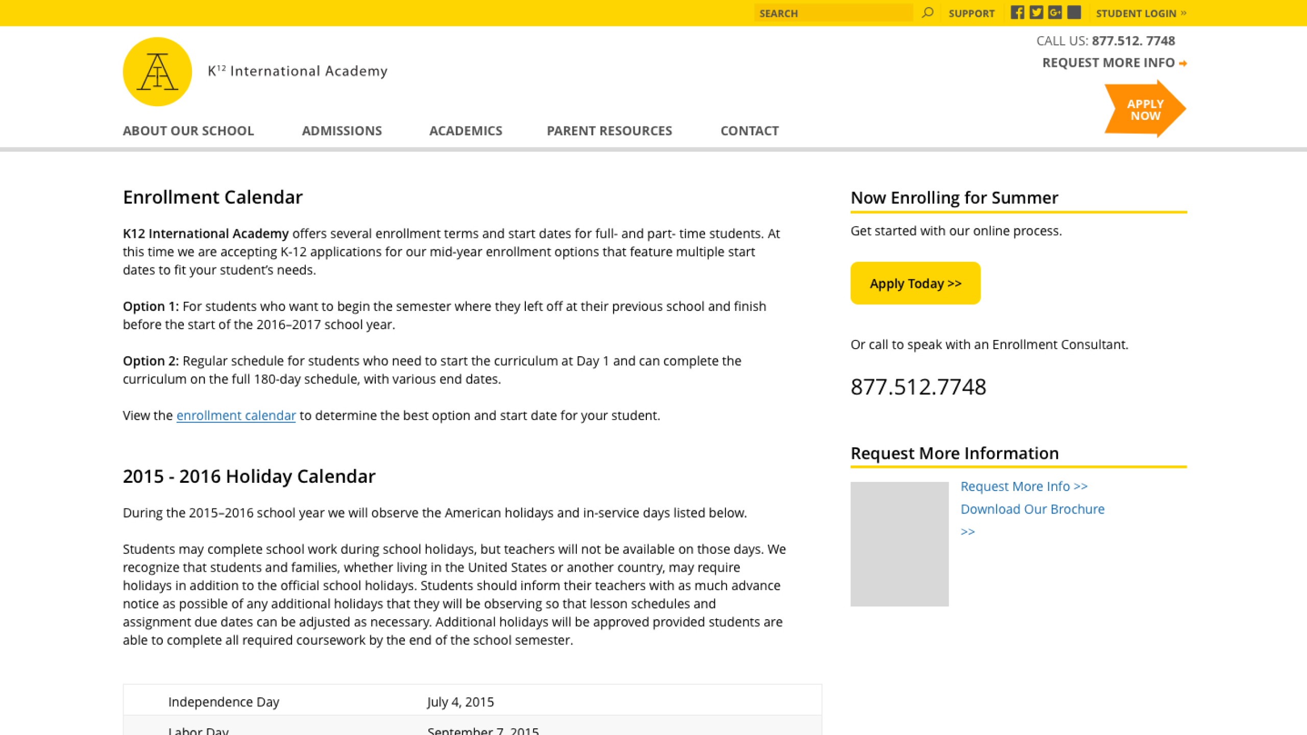 Parent Portal — enrollment
